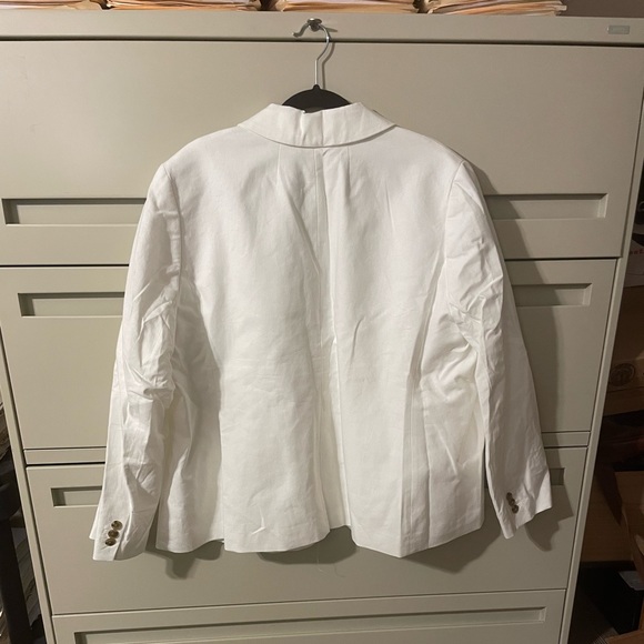 NWT J Crew White Linen Blazer Size 24W - Picture 2 of 5